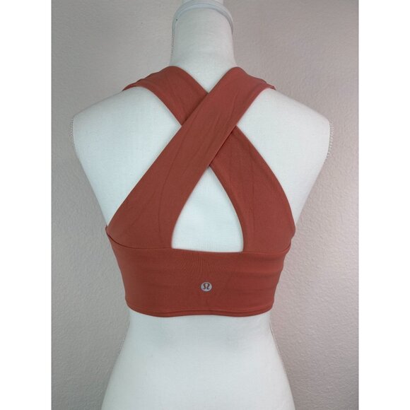 Lululemon women's 6‎ clay fold forward sports bra light support crop bra top - Picture 5 of 8